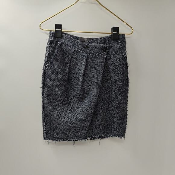 ALEXANDER McQUEEN Tweed Wrap Pleated Skirt with Belt Dark Gray size 38 F/S EUC - Picture 6 of 16